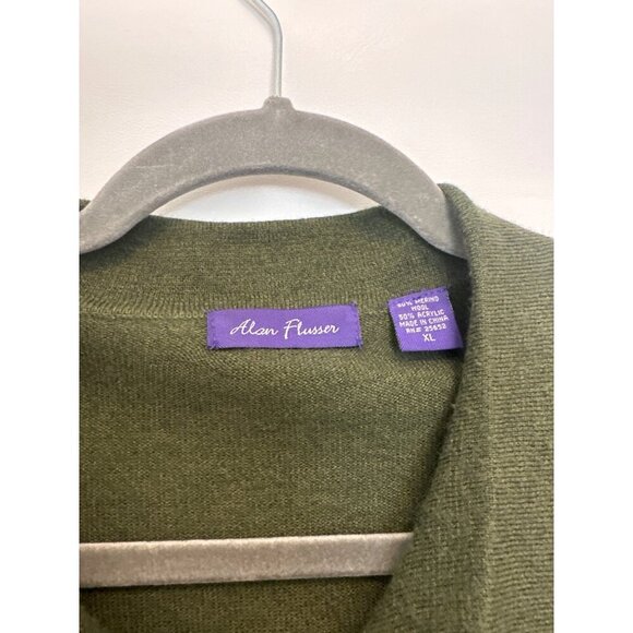 Alan Flusser Merino Wool Blend Collared Sweater Size Large - Picture 3 of 7